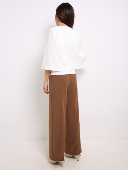 Wide Leg Slack Pants With Belt 14306
