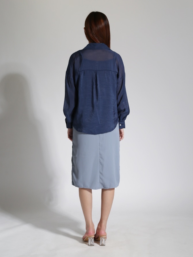 Casual Wear Blouse With Side Split Dress 24106