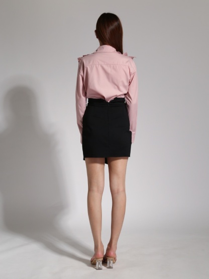 High Waist Split With Waist Strap Skirt 23957