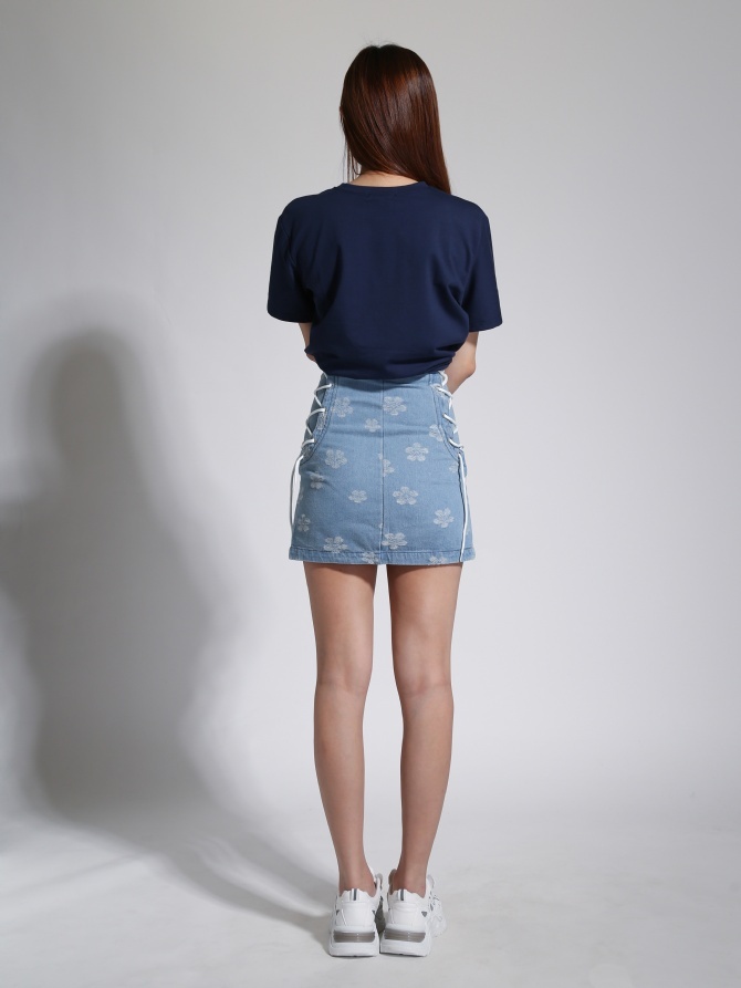 Side Tie Up Front Zip Skirt 23896