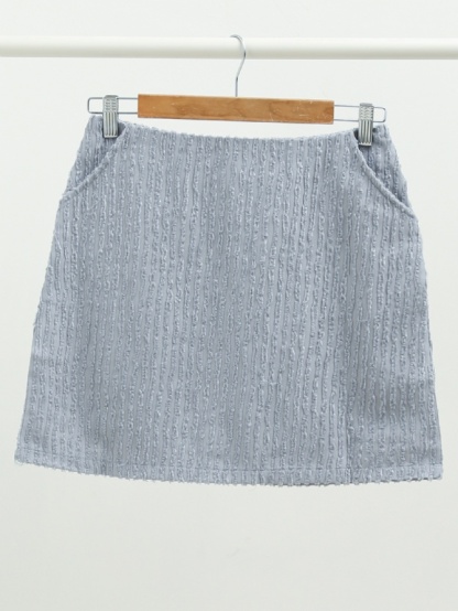 High Waist Lace Stripe Short Skirt 16477