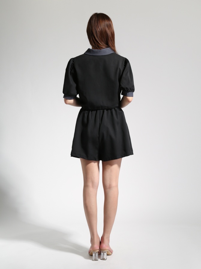 Casual Formal Collar Front Button Top With Short Pants Set 23020