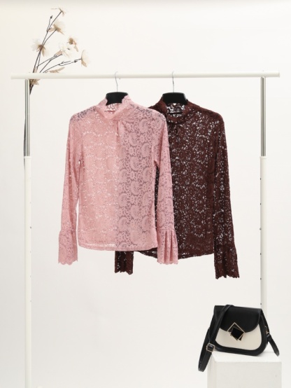 Lace Turtle Neck Top 14924