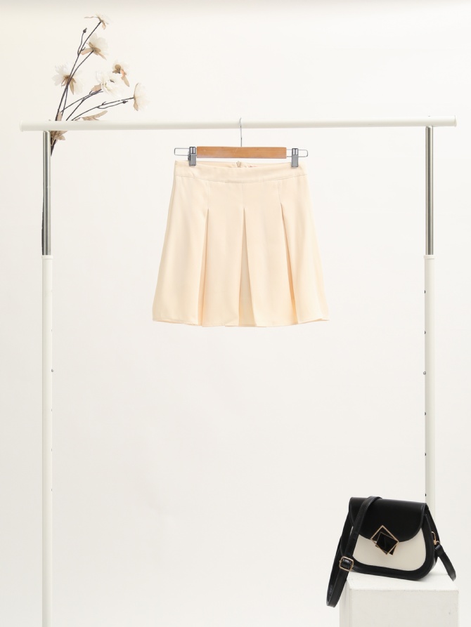 High Waist A Line Pleated Skirt 16559