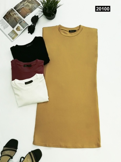 Sleeveless Basic Plain Dress 20100