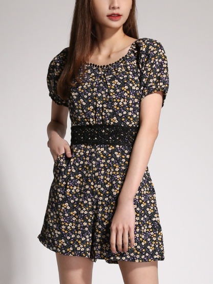 Floral With Lace Jumpsuit 20145