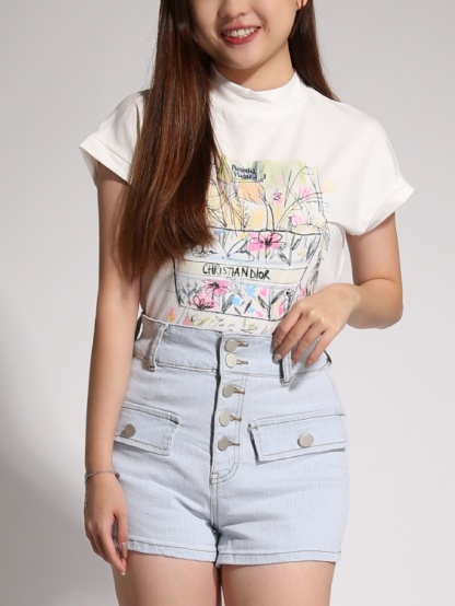 High Waist Front Button Short Pant 20274