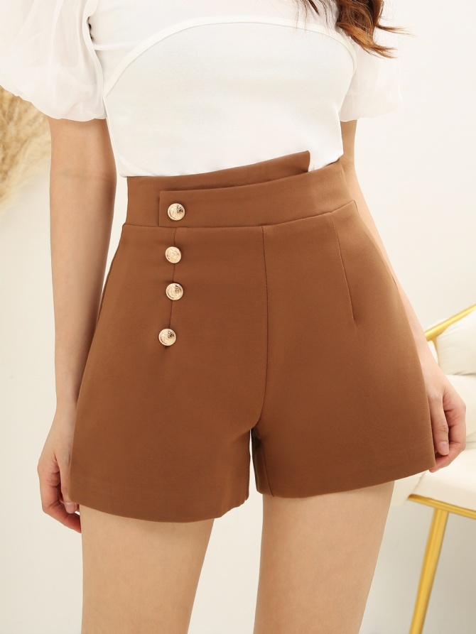 Side Breasted Button Short Pants 15759