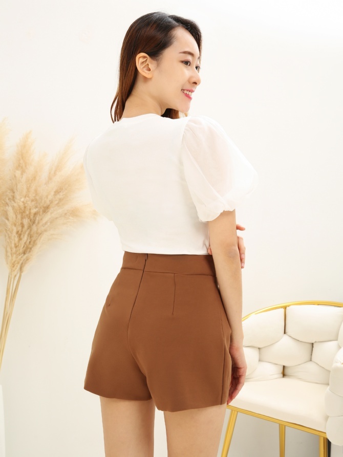Side Breasted Button Short Pants 15759
