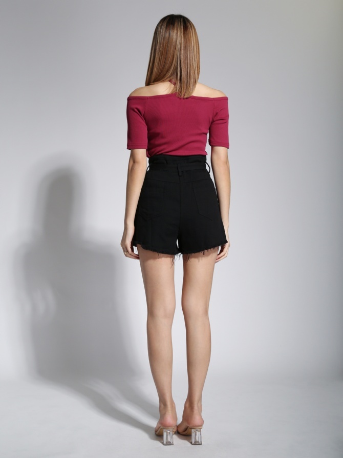 High Waist With Belt Short Pant 20381