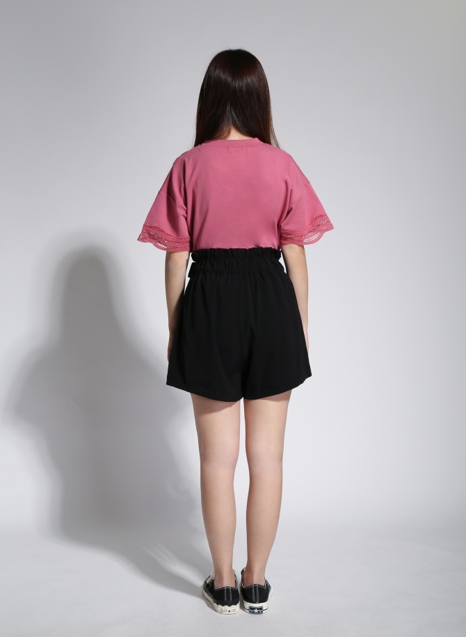 High Waist Decorative Button Short Pant 20407