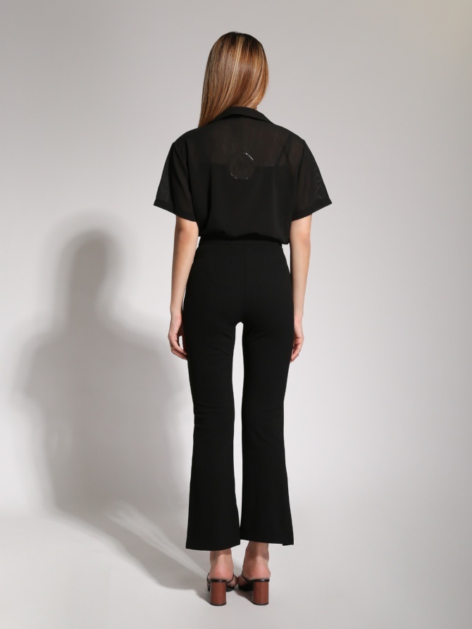 High Waist Front Button And Pocket Long Pant 20432