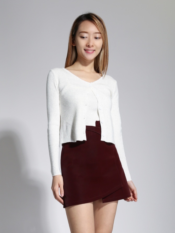 Knitted Two Piece Singlet With Outer Long Sleeve Set 20400