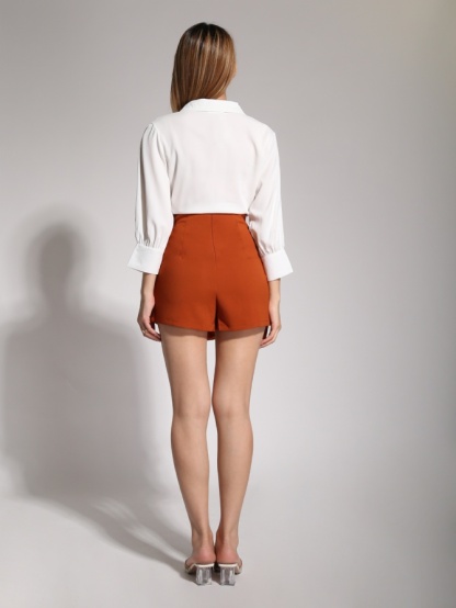 High Waist Wave With Button Skirt Pants 20460
