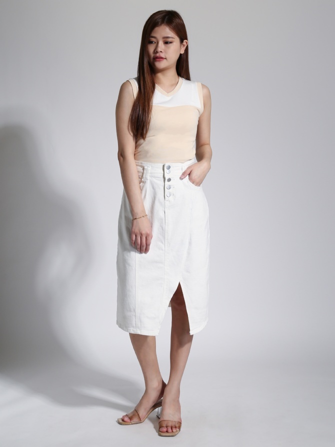 Two Tone Sleeveless Top 23350