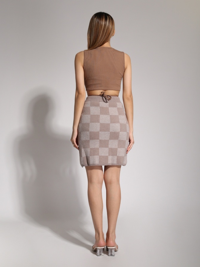 Knitted Checker Skirt 20491
