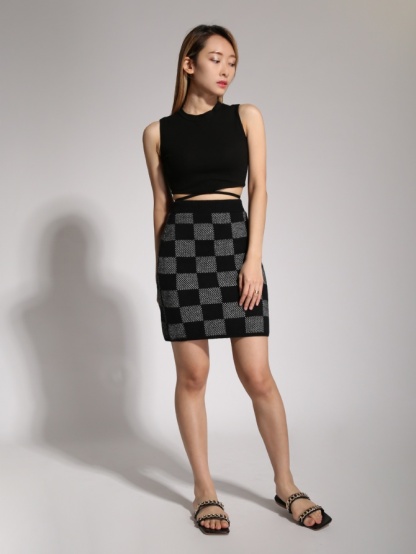 Knitted Checker Skirt 20491