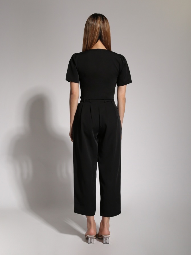 V Neck Sling Pattern Suit Set 20515