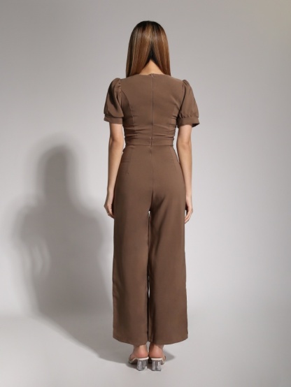 V Neck Front Button Jumpsuit 20516