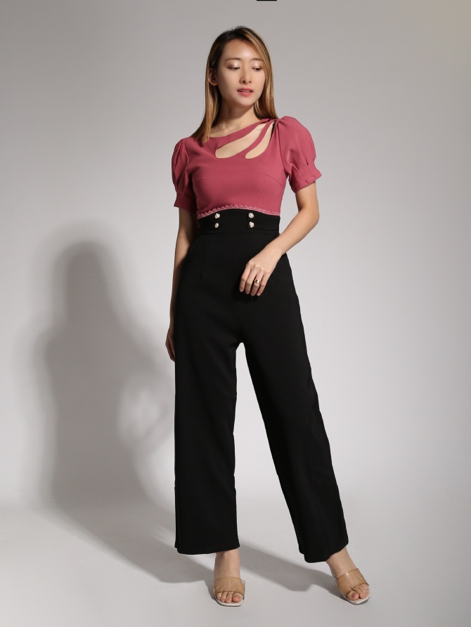 Two Tone With Hole Jumpsuit 20517