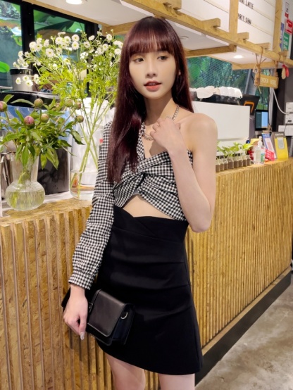 High Waist Side Pleated Skirt 20688