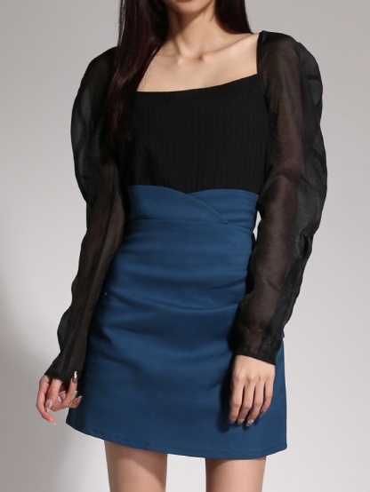 High Waist Side Pleated Skirt 20688