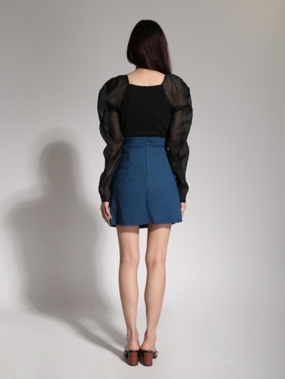 High Waist Side Pleated Skirt 20688