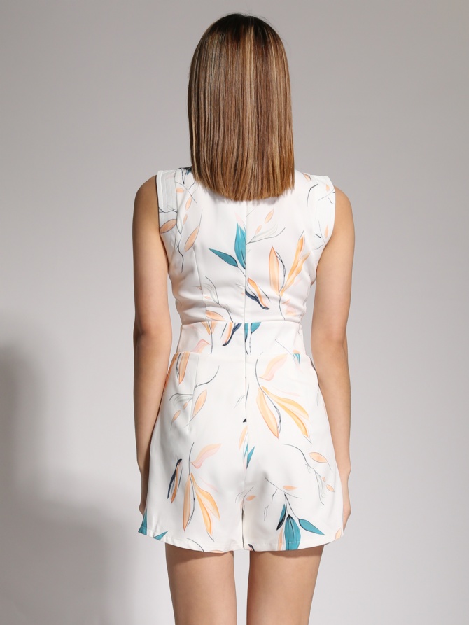 Sleeveless Leaf Jumpsuit 20339