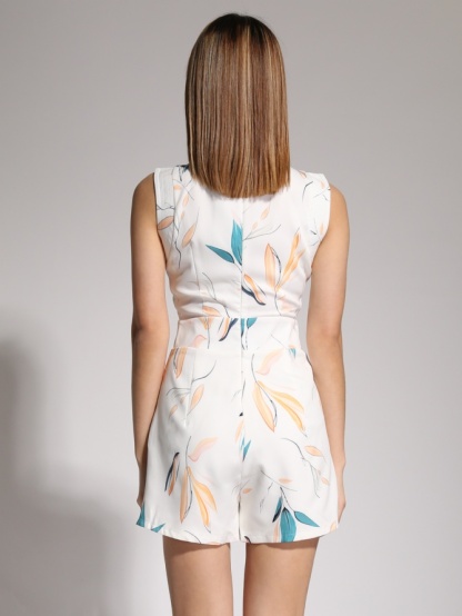 Sleeveless Leaf Jumpsuit 20339