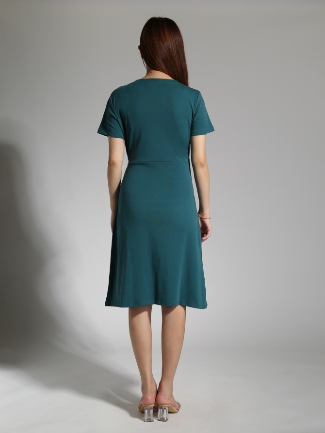 Waist Hole With Decorative Belt Dress 23536