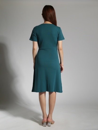 Waist Hole With Decorative Belt Dress 23536