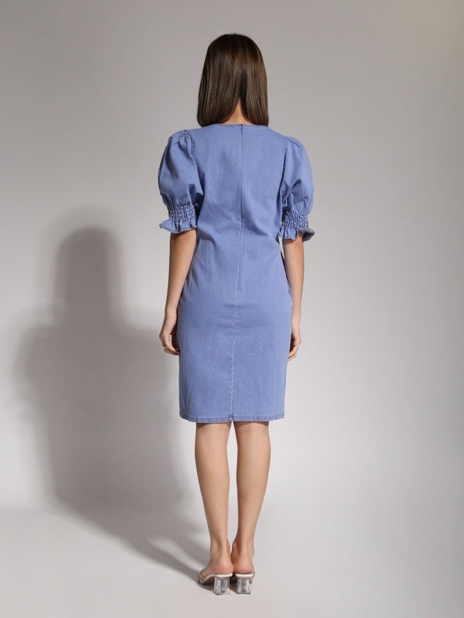 Denim Puff Sleeve Dress 20764