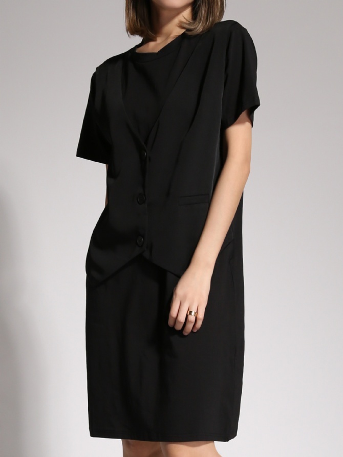 Fake Two Piece Suit Dress 20760