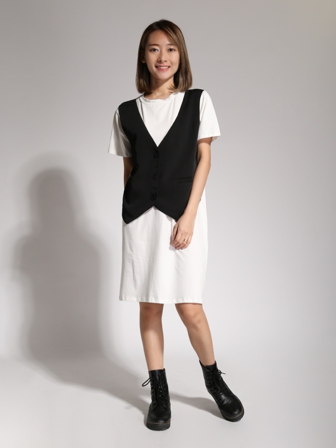 Fake Two Piece Suit Dress 20760