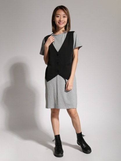 Fake Two Piece Suit Dress 20760