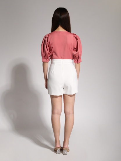 Sweetheart Neckline With Front Button Top 20846