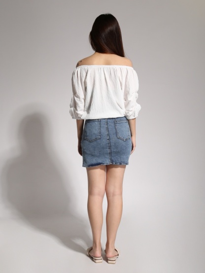 Off Shoulder With Bottom Drawstring Top 20870