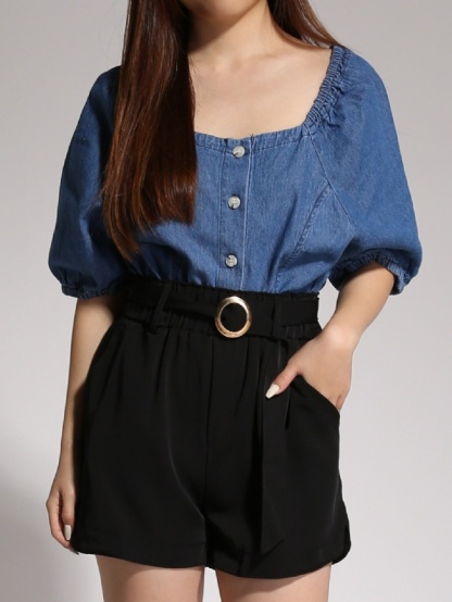 Denim Square Neck Top 20881