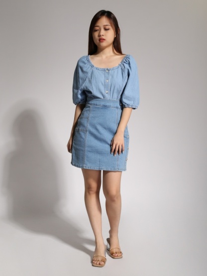 Denim Square Neck Top 20881
