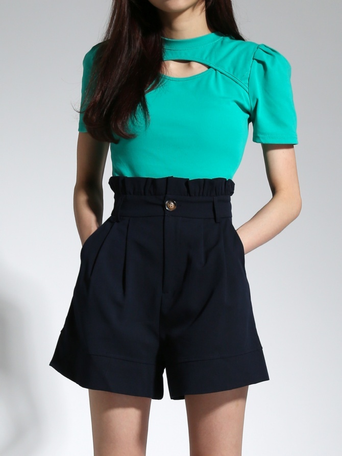 High Waist Ruffles Short Pants 21351