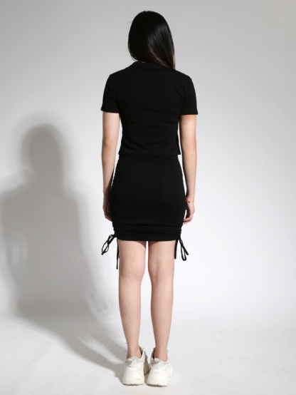 Collar Front Zip With Side Drawstring Set 21394