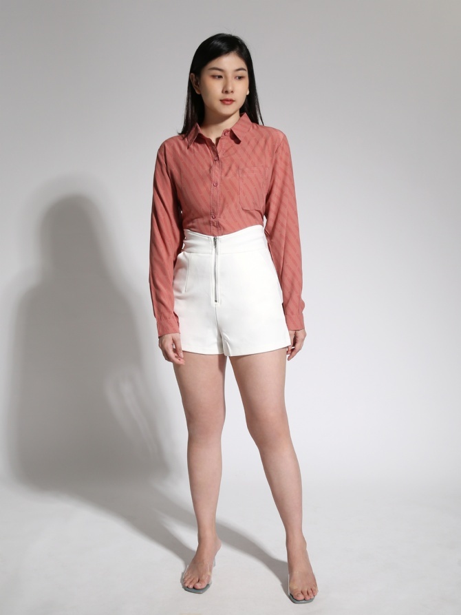 Font Stripe Long Sleeve Blouse 21437