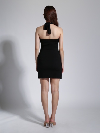 Halter Cross Strap Wrap Dress 23137