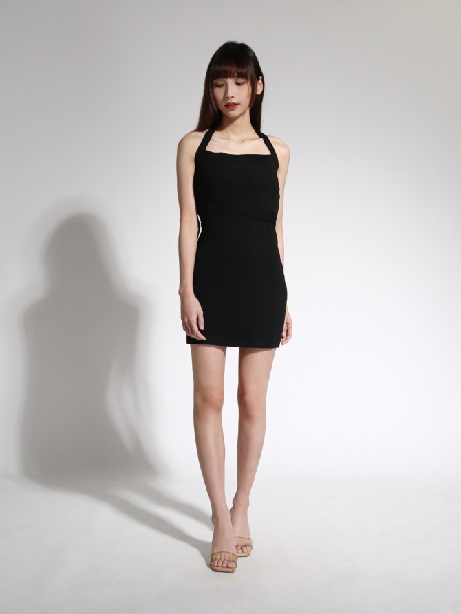 Halter Strap With Decorative Belt Dress 21500
