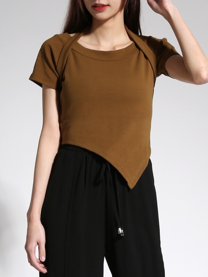 Waist Drawstring With Bottom Split Long Pants 21495