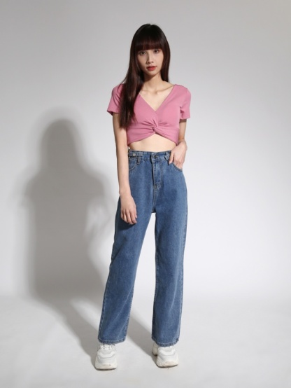 V Neck Front Twist Top 21508
