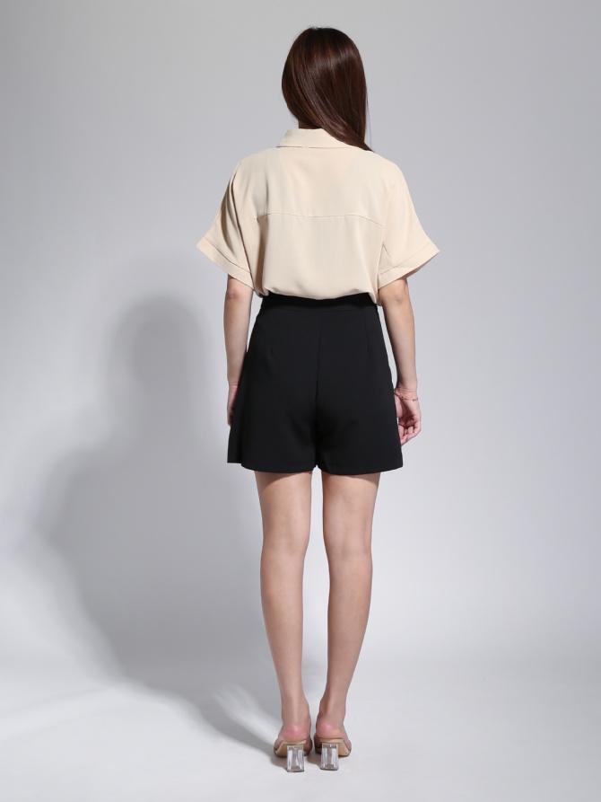 High Waist Side Pocket Short Pants 23032