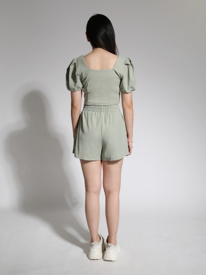 Square Neck Puff Sleeve Top 21517