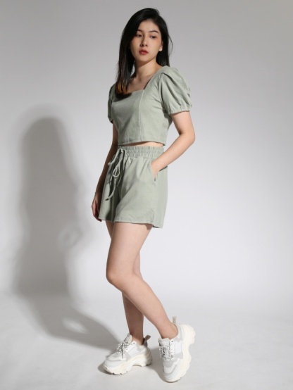 Square Neck Puff Sleeve Top 21517