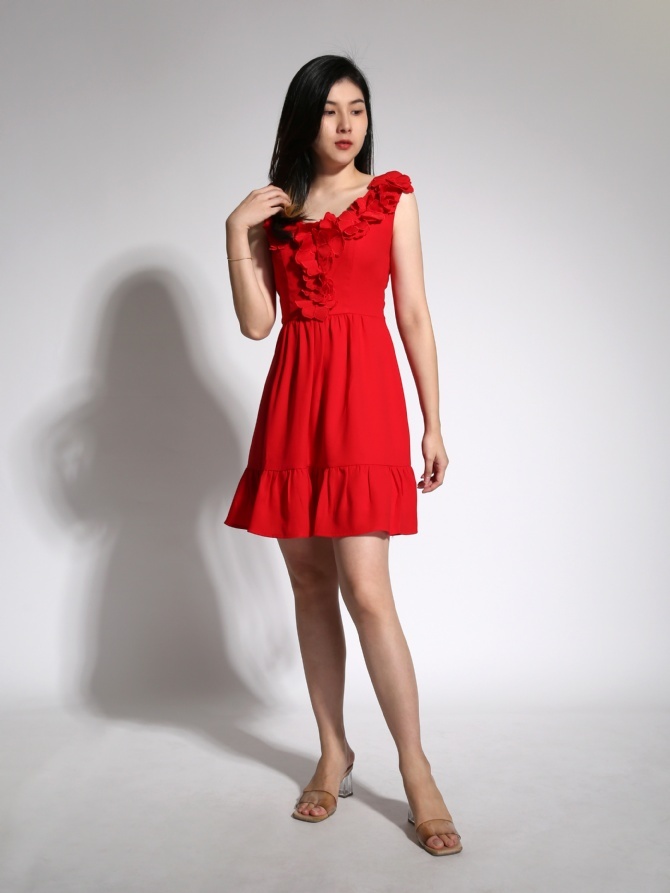 Sleeveless Floral V Neck Top 21585